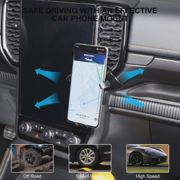 For Ford Ranger T9 2023+ Car Accessories Car Cup Holder Mobile Phone Holder Multi functional GPS Na