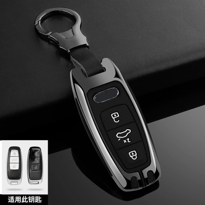 New Zinc Alloy Car Remote Key Case Cover Shell for Audi A6 A7 A8 E-tron Q5 Q7 Q8 C8 D5 A6L 2018 201