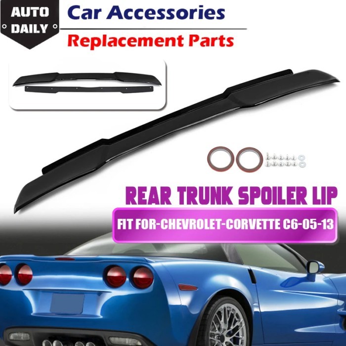 High Quality Gloss Black For Corvette C6&ZR1 2005 2006 2007 2008-2013 Extended Style w/Smoke Gurney