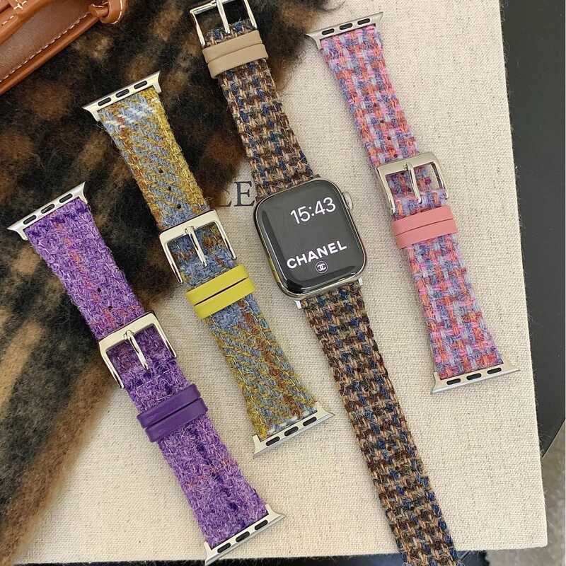 Xiaoxiangfeng สายทําด้วยผ้าขนสัตว์เหมาะสําหรับสาย Apple iwatch10/987654321SE สายนาฬิกา