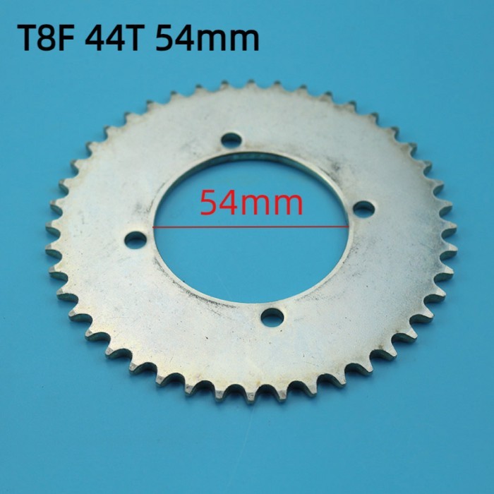 T8F Rear Chain Sprocket T8F 44T Tooth 54mm Silver Drive gear For Mini Moto ATV Quad Dirt Pit Pocket