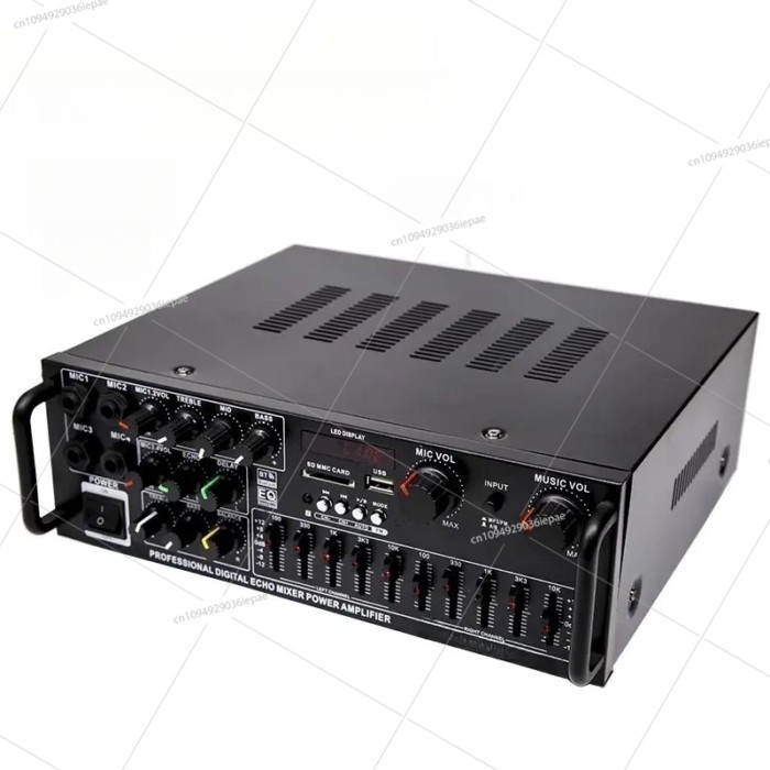 AV-326BT high power home audio amplifier 12V/220V Bluetooth EQ equalizer car outdoor K song two-use