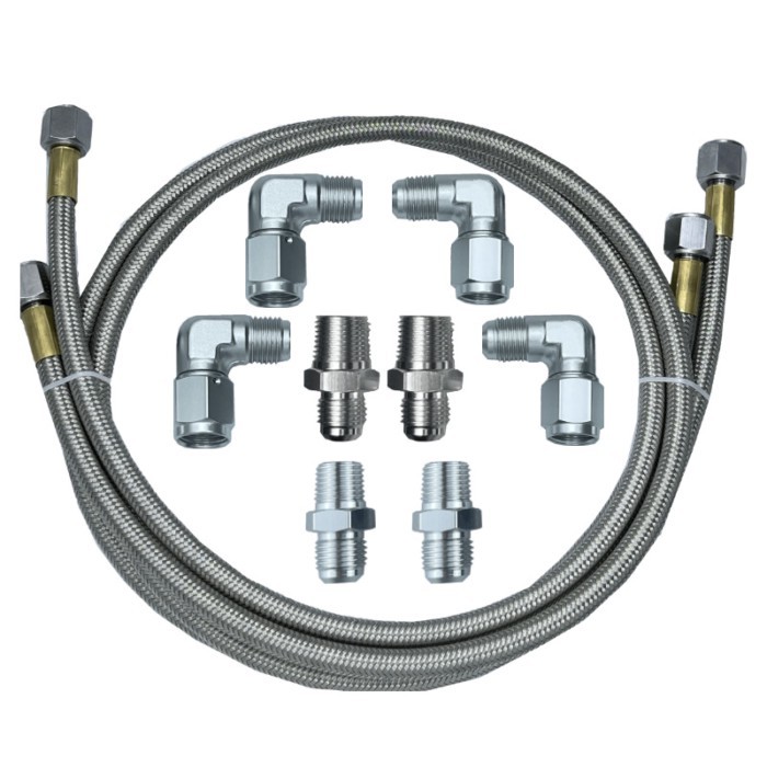 Custom 52'' 70'' Stainless Steel Braided PTFE Oil Fuel Line Transmission Cooler Hose Kit AN6 -6AN f