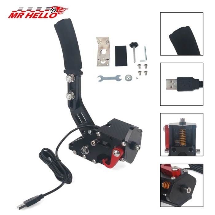 2-in-1 USB Racing Games Handbrake Support G25/27/29 T300 T500 PS4 ONE Simracing Game14 Bit Handbrak