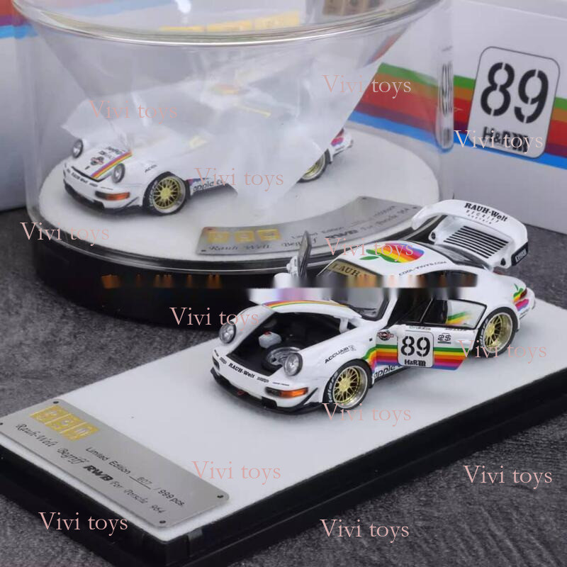 {{ของเล่นlvivi}} PGM 1: 64 Porsche RWB 964 89#白苹果 โมเดลรถอัลลอย 360303