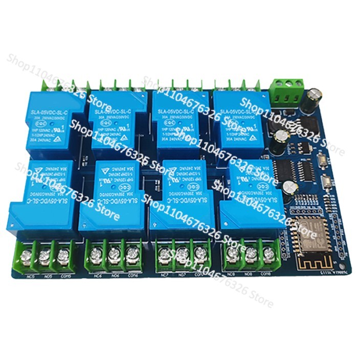 ESP-12F Development Board ESP8266 WIFI Eight-way 30A Relay Module DC7-28/5V Power Supply