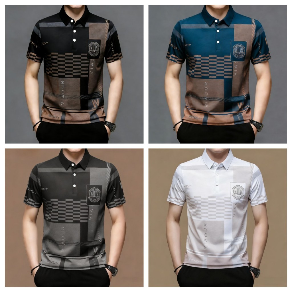เสื้อโปโลแขนสั้นเสื้อลําลองแฟชั่นผู้ชาย