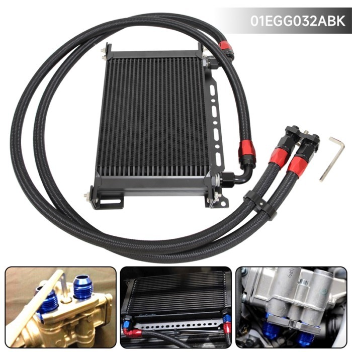 25 Row 248mm AN10 British Oil Cooler Kit w/ Brackets Fits For BMW E36 Euro E82 E9X 135/335 E46 M3 E