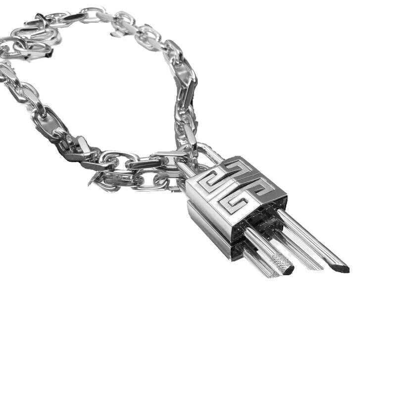 หัวล็อค GVC สร้อยคอคู่สำหรับผู้ชายและผู้หญิง สไตล์หรูหราและเหมาะกับฮิปฮอปปังก์