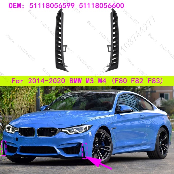 For 2014-2020 BMW M3 M4, M4 CS, M4 GTS (F80 F82 F83) Front Bumper Lower Side Grille 51118056599 511