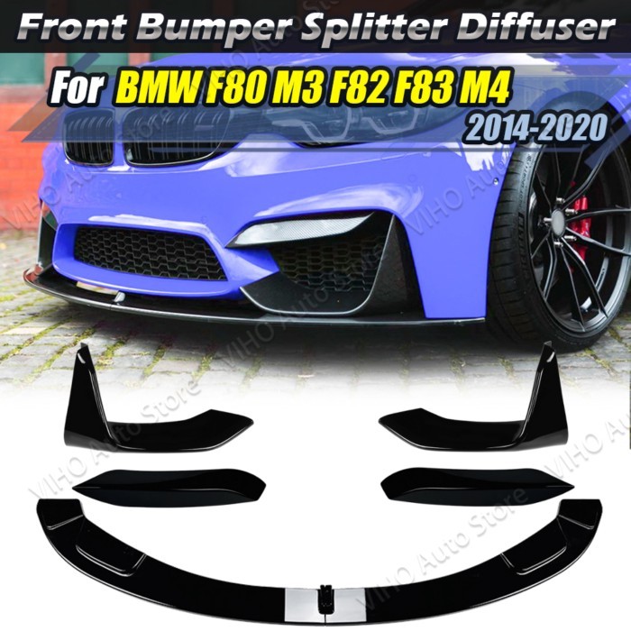 For BMW 3 Series 4 Series M3 M4 F80 F81 F82 F83 2014-2020 MP Style Car Front Bumper Splitter Lip Di