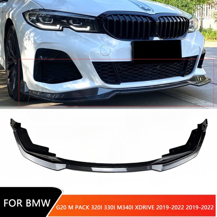 For BMW G20 M Pack 320i 330i M340i XDrive 2019-2022 Car Front Lip Bumper Splitter Body Kits Front S