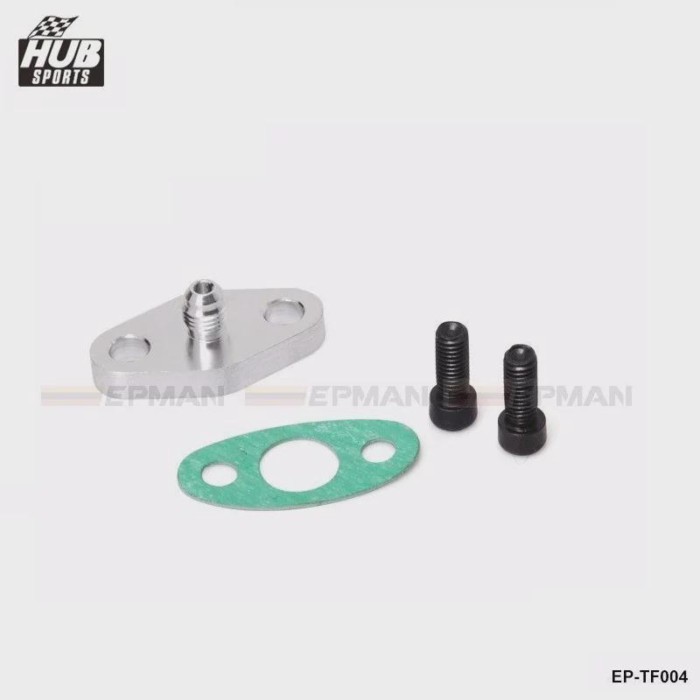 T3 T4 TB03 T04B T04E T60 T61 TURBO OIL FEED/INLET FLANGE AN4+GASKET HU-TF004