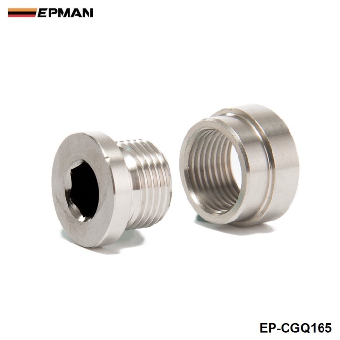 EPMAN Universal O2 Sensor Stepped Mounting Boss (1Bungs/1Plugs) M18X1.5 Fits For American Cars EP-C