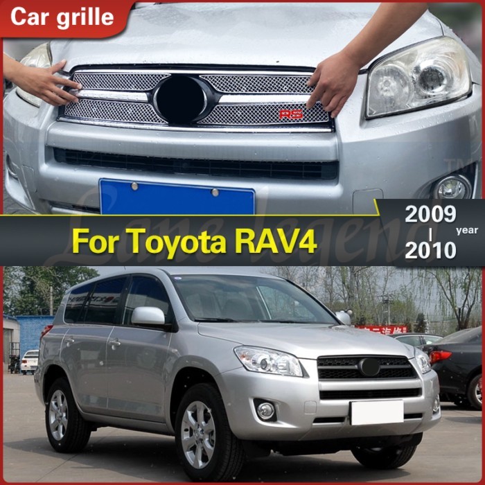 Car Stainless Steel Grille Cover for Toyota RAV4 2009 2010 Anti-insect Grill Racing Grill Honeycomb