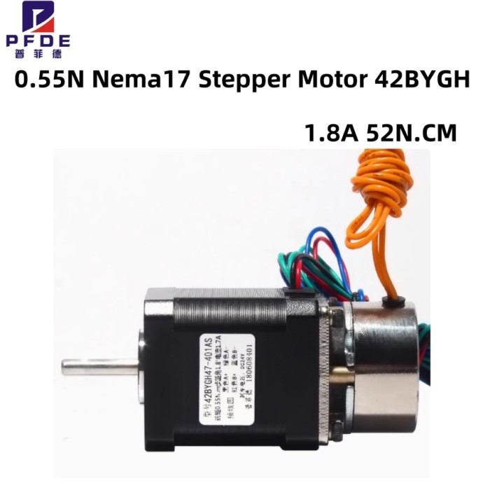 Nema17 Stepper Motor 0.55N  42BYGH47-S 1.8A   motor Double Shaft For 3D Printer Monitor Equipment