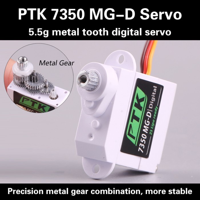 PTK 7350 MG-D 5.5g Digital Servo Metal Gear for EPP F3P F3K F3L F5L Glider indoor plane RC Car Heli