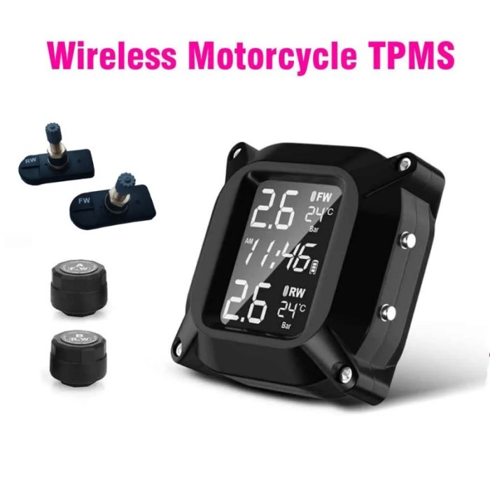 Wireless Tire Pressure Monitoring System Motorcycle Tire Pressure Monitor，Electric Motorcycle TPMS