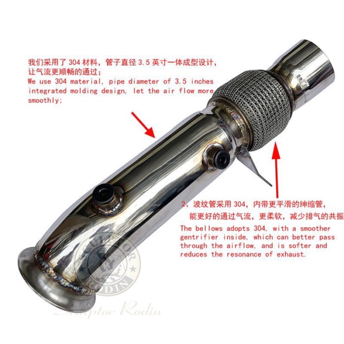 Catless Downpipe For B*W N55 535i 640i F10 F12 F13