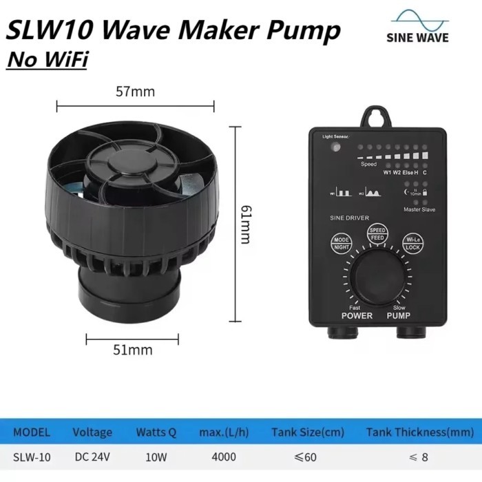 Jebao SLW10 Marine Aquarium Sine Flow Surf Pump Wavemaker Pump Silent Wave Maker Pump Fish Tank Aqu