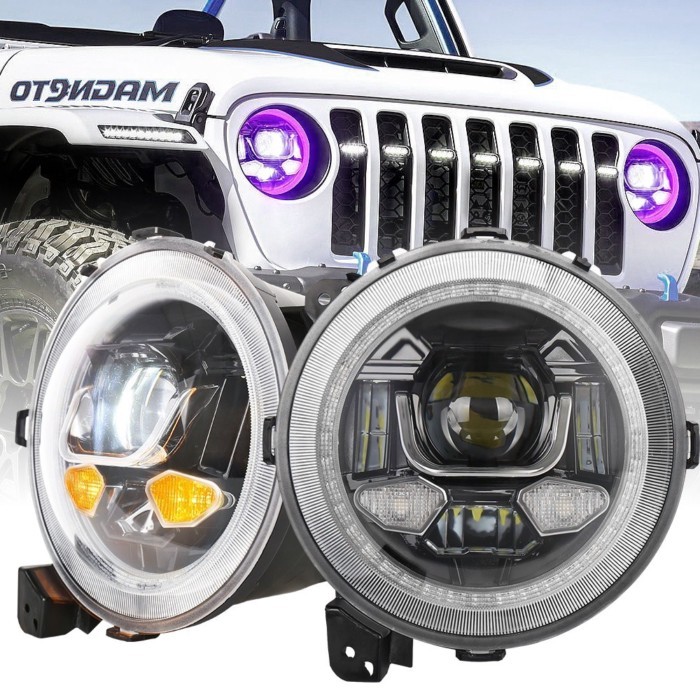 OVOVS Newest Rgb For Jeep Wrangler Jl 9" Headlghts Color Change Demon Eyes 9 Inch Jl Headlight For