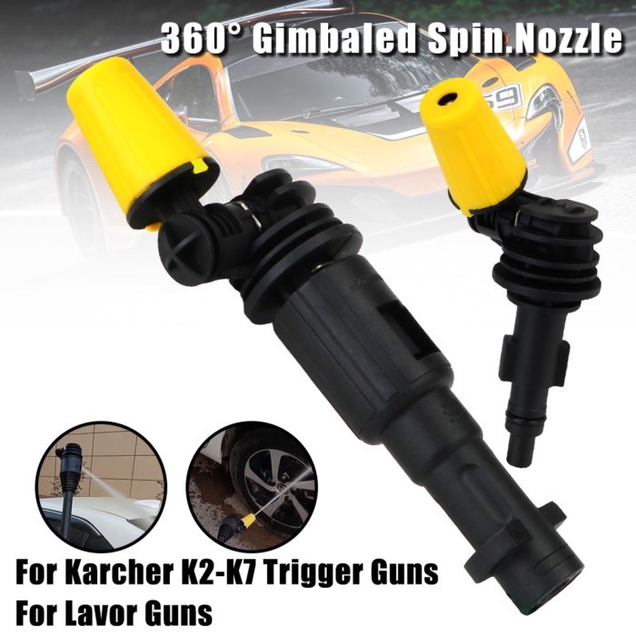 High Pressure Nozzle For Karcher K2-K7 360°Rotary Gimbaled Spin Turbo Water Gun Lance Dirt Shock Tr