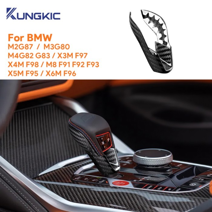 For BMW M2 G87 M3 G80 M4 G82 G83 X3M F97 X45 F98 F95 2021-2025 Dry Carbon Fiber Gear Shift Knob Cov