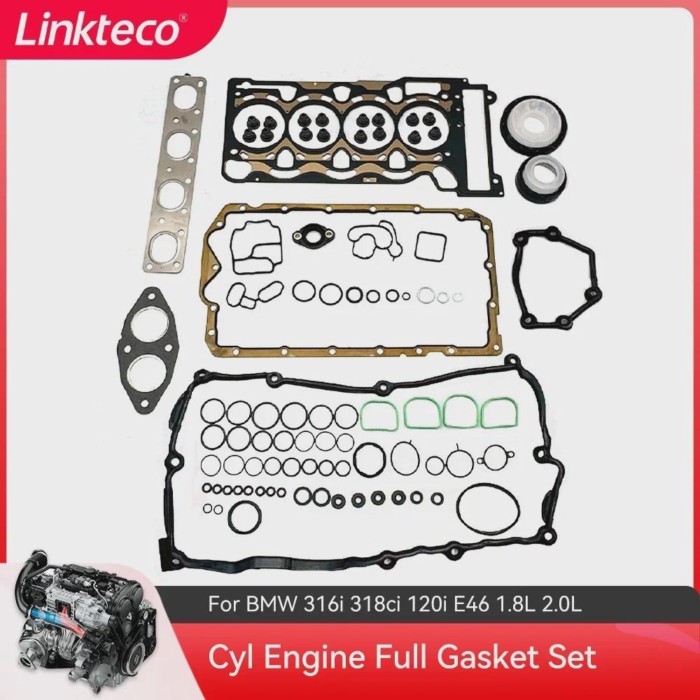 Engine Full Gasket Seal Set Kit 1.8 2.0 L Gas N42 N43 N46 00-20 For BMW E81 E82 E87 E88 E84 E46 E90