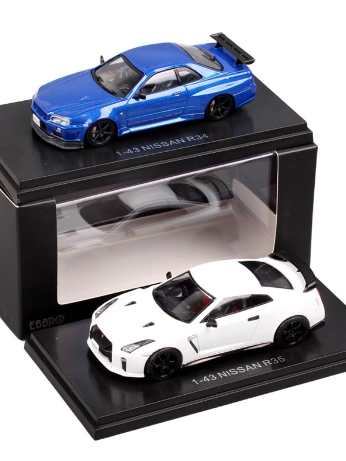 Ebbro1/43 Nissan GTR Skyline R34 R35 Skyline รถสปอร์ตรถจําลอง Nissan Limited Edition รถรุ่น