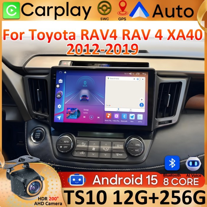 Android 15 Auto Carplay Car radio For Toyota RAV4 RAV 4 Xa40 2012-2019 Stereo Multimedia Player BT