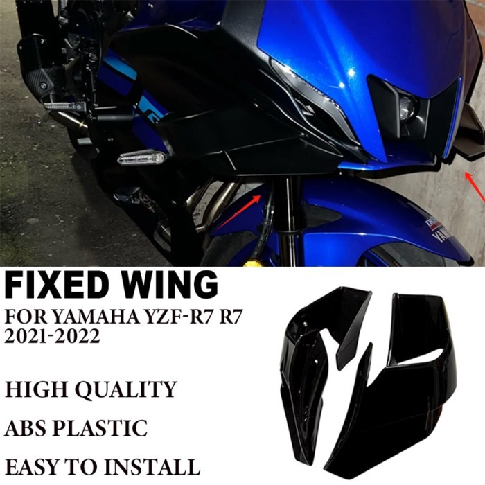 Motorcycle Side Winglet Fixed Wing Spoiler For YAMAHA YZF-R7 R7 YZF R7 YZFR7 2021-2023 Front Aerody