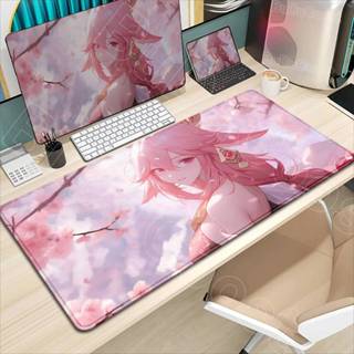 ใหม่ 30 ภาพประณีต Yae Miko แผ่นรองเมาส์ Pc แผ่นรองโต๊ะ Gensh…