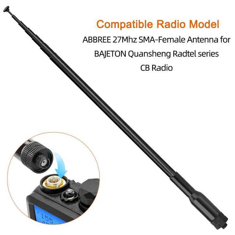 ▥  Telescopic Antenna CB Radio 27Mhz Sma-Femaleb / BNC High Gain Communication For Baofen