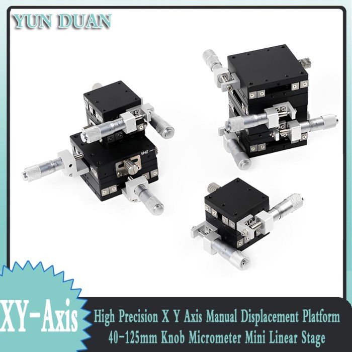 High Precision X Y-Axis Manual Displacement Platform 40mm-125mm Micrometer Sliding Stage Platform G