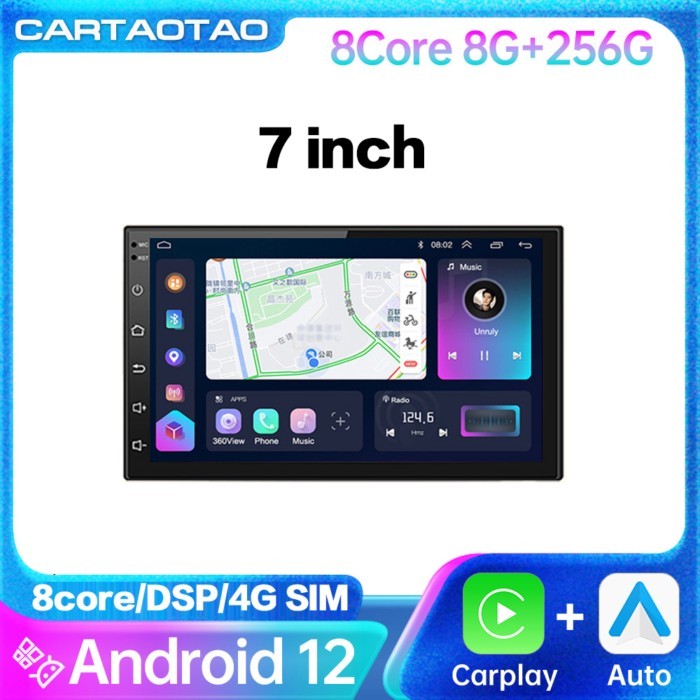 2din Android 12 universal 7 inch CarPlay Android auto Car Radio GPS Multimedia Video Player For Nis