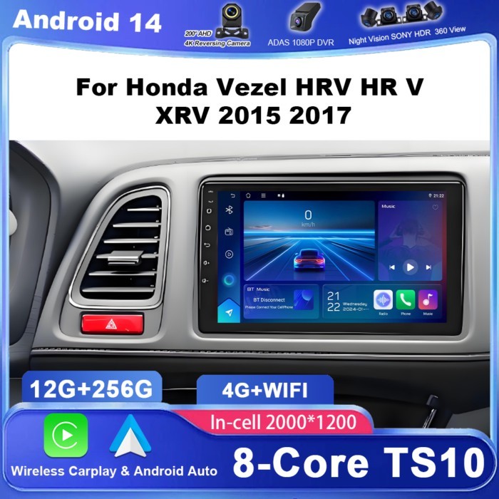 Android For Honda Vezel HRV HR V XRV 2015 2017 Car Radio Wireless Carplay Multimedia Video Player G