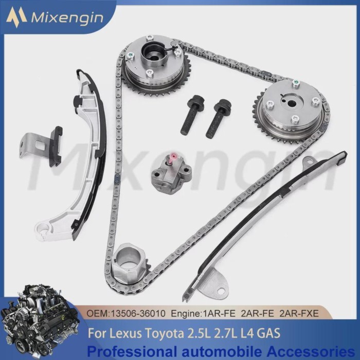Engine Timing Chain Kit W/ VVT Gear Fit 2.5 2.7 L L4 GAS 1AR-FE 2AR-FE For Lexus Scion Toyota Avalo