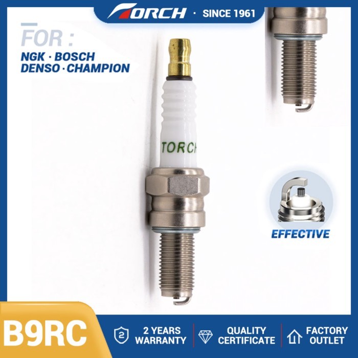 1PCS Screw Terminal Spark Plug Torch B9RC Replace for 7499/C9E 6263/CR9E 6955/CR9EB Denso U27ES-N U