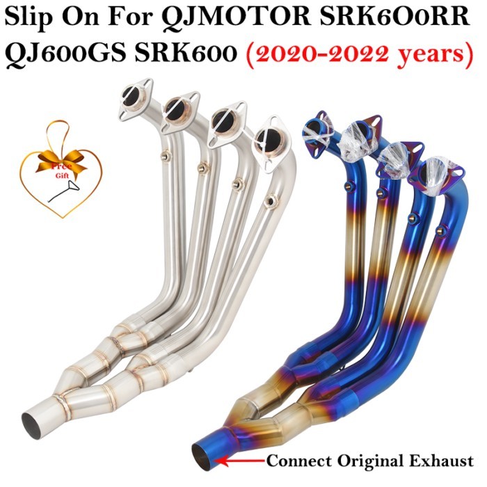 Slip On For QJMOTOR QJ600GS SRK600 SRK6O0RR 2020 2021 2022 Motorcycle Exhaust Escape Modified Link