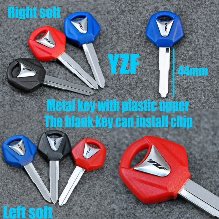 Left / Right Slot Blank Blade Motorcycle Uncut Key Fit For Yamaha YZF R1 R6 R15 MT FZ XJR XJ NMAX T