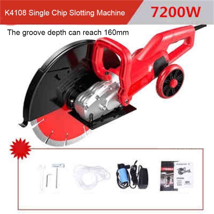 K4108 Single Chip Slotting Machine High Power Road Stone Cutting Machine Saw Water-cooled Dust-free