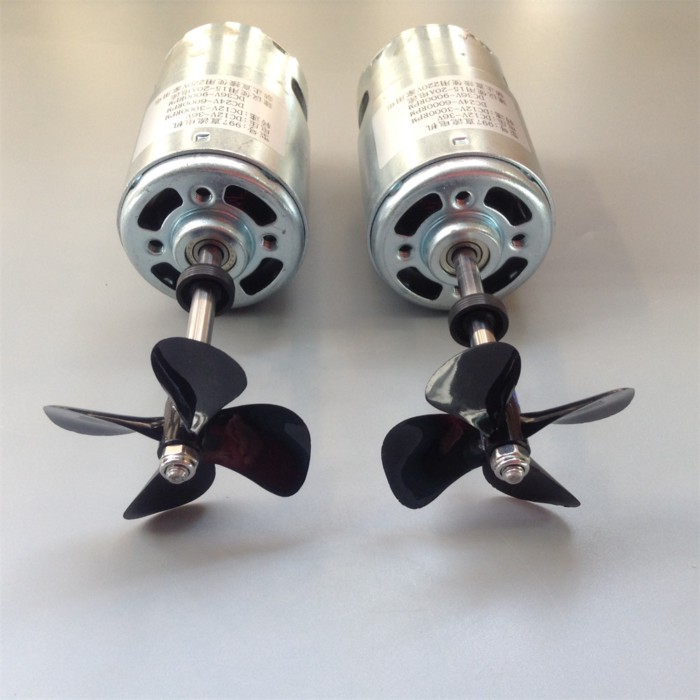 24V RS997 Marine Motor 6000RPM 0.3-1.0NM w/ Extended Shaft & Waterproof Seal - 4-Blade Propeller fo
