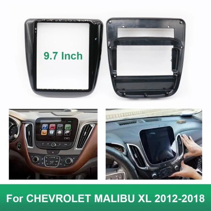 9.7 Inch 2 Din Car Radio Fascias For CHEVROLET MALIBU XL 2012-2018 Tesla Style Multimedia Frame Vid