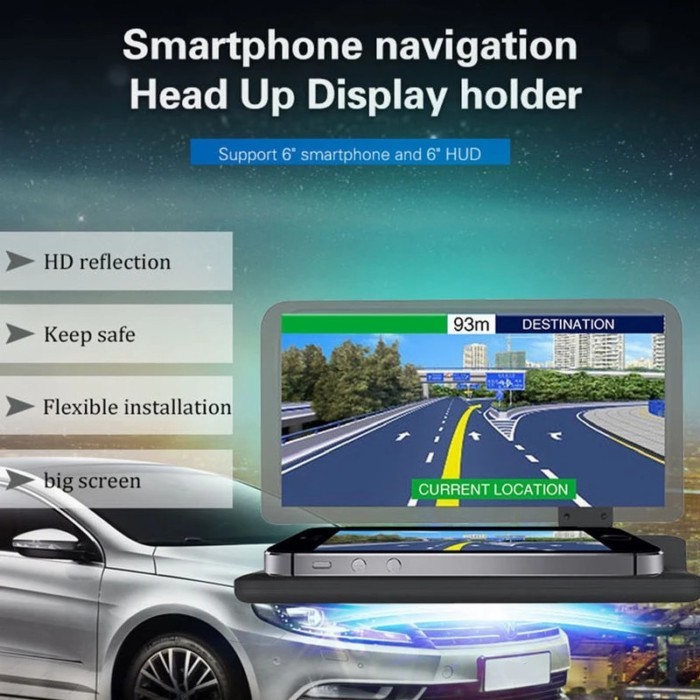 HUD car phone holder  mobile phone and solve the HUD projection unclear  car head-up display