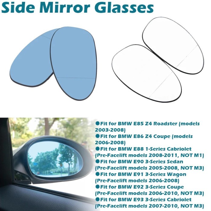 Fit For BMW E90 Mirror Heater Anti-fog Side Mirror Glass Rearview Mirror For BMW E90 E91 E92 E93 M3