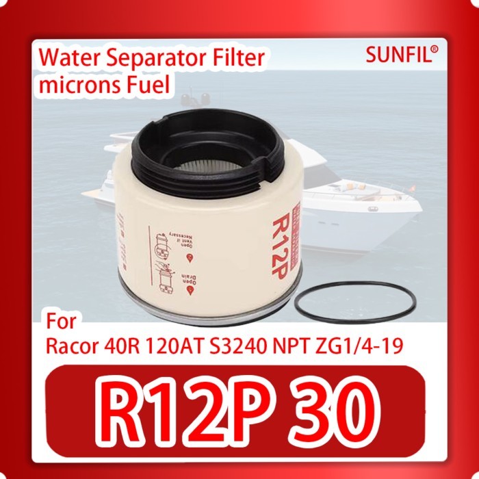R12P   30 microns Fuel /Water Separator Filter for Racor 40R 120AT S3240 NPT ZG1/4-19