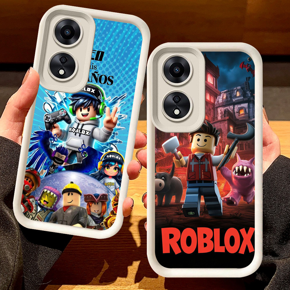 G-46 Roblox Casing สําหรับ OPPO Reno 13F A79 10 5G สีดําและสีขาว