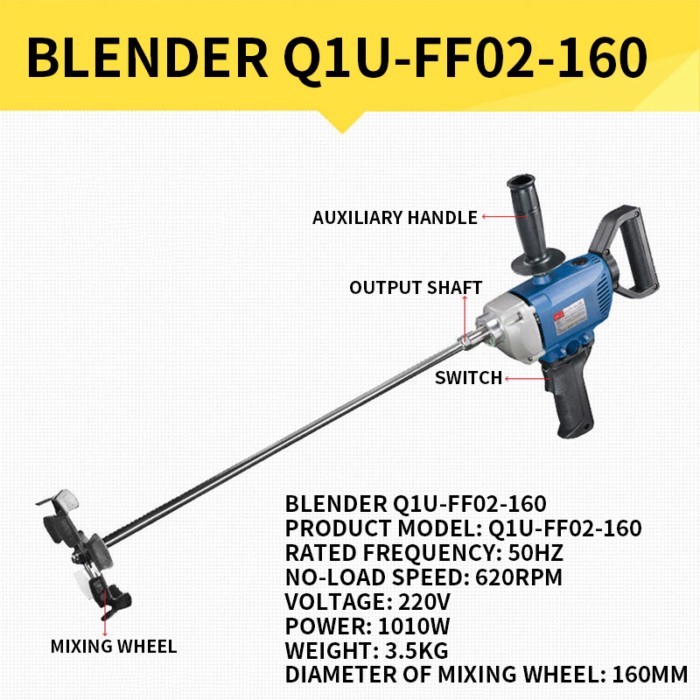 Concrete mixer Q1U-FF-160/Q1U-FF02-160 mixer Multifunctional handheld industrial mixer