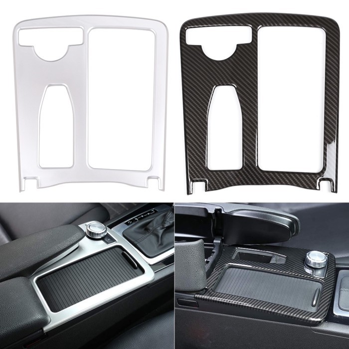 Car Styling Carbon fiber Multimedia Handrest Panel Covers For Mercedes Benz W204 W212 C Class E Cla