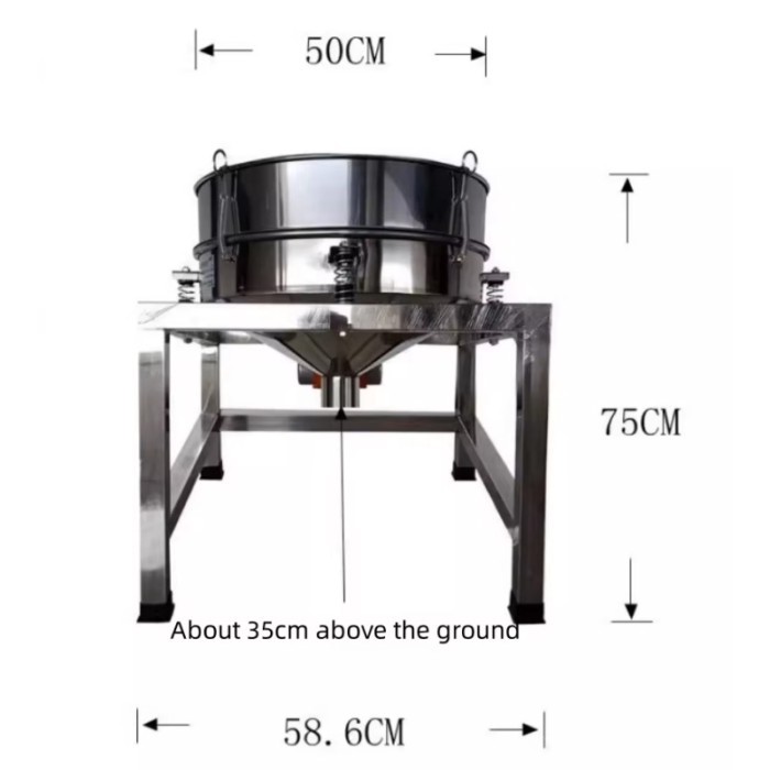 50CM Diameter Stainless Steel Powder Vibrating Sieve Electric Screen Shaker Machine For Powder and